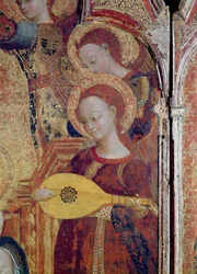 Detail of Angel Musicians from a Painting of the Virgin and Child Surrounded by Six Angels, 1437-44